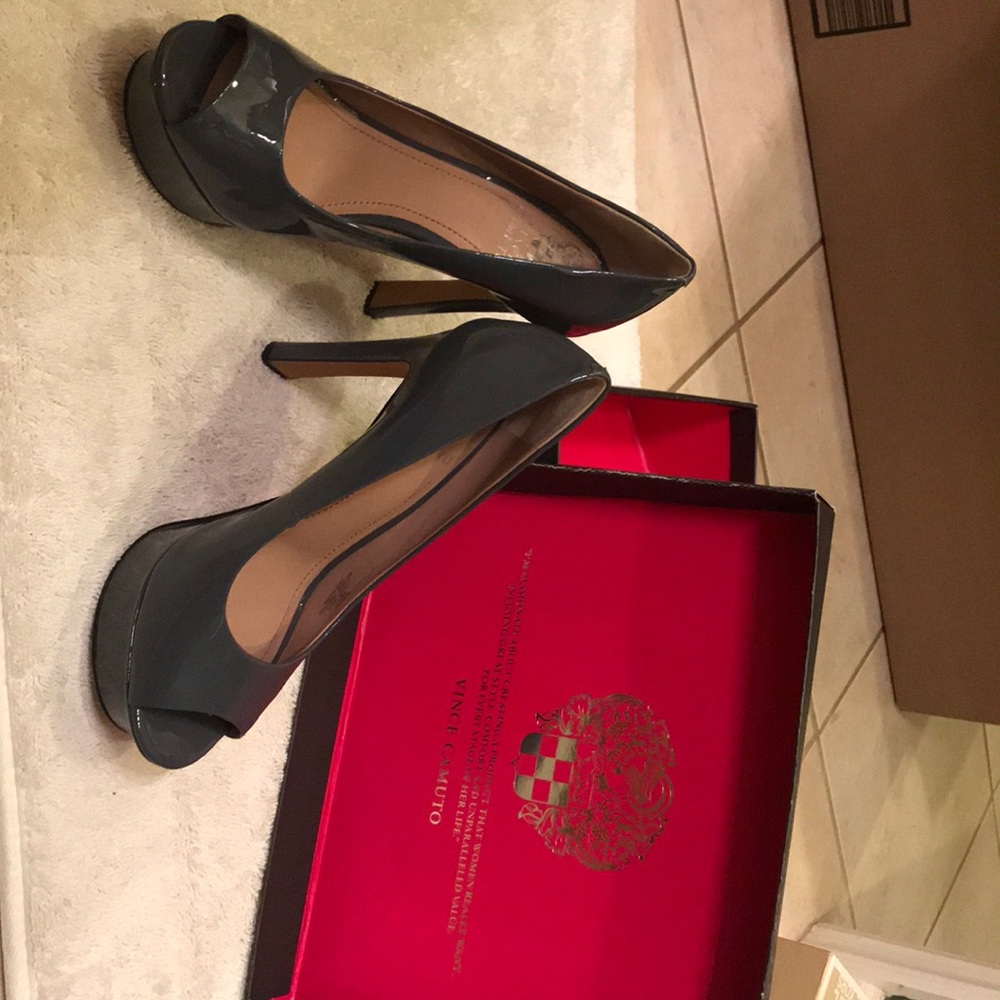 Gray patent platforms. Size 7. Vince Camuto